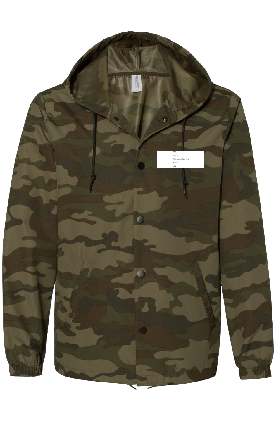 Forest Camo Water-Resistant Windbreaker #24VOTE